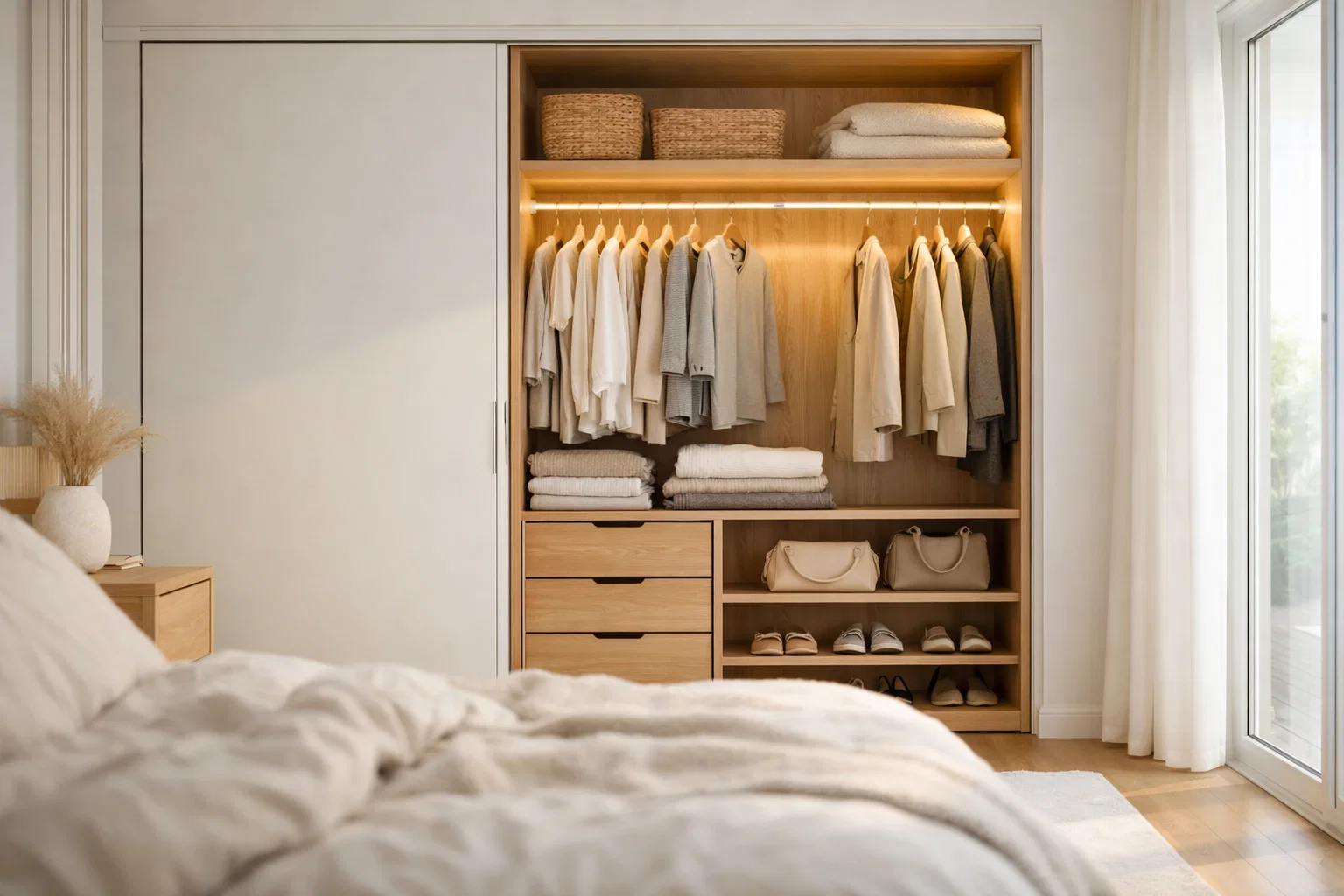 Встроенный распашной шкаф на заказ в Бресте