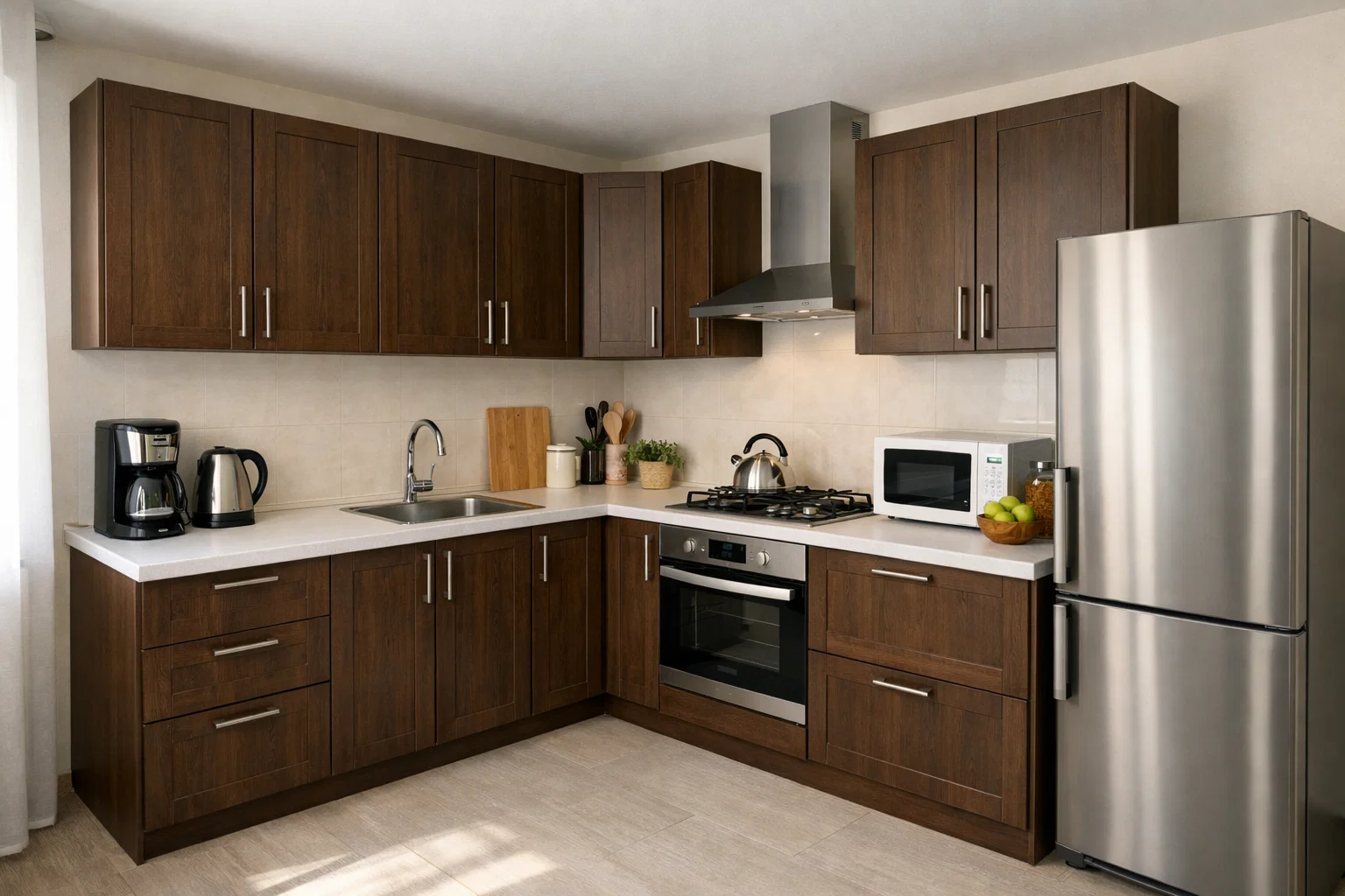 Кухня под тёмный орех на заказ в Бресте