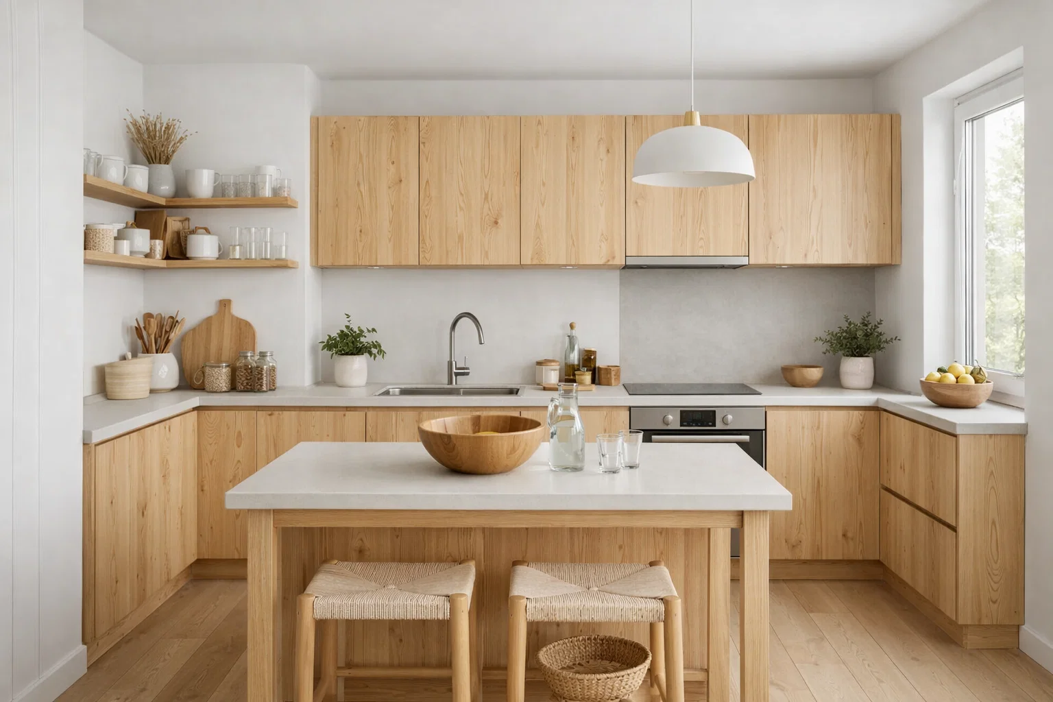 Кухня под светлый дуб на заказ в Бресте