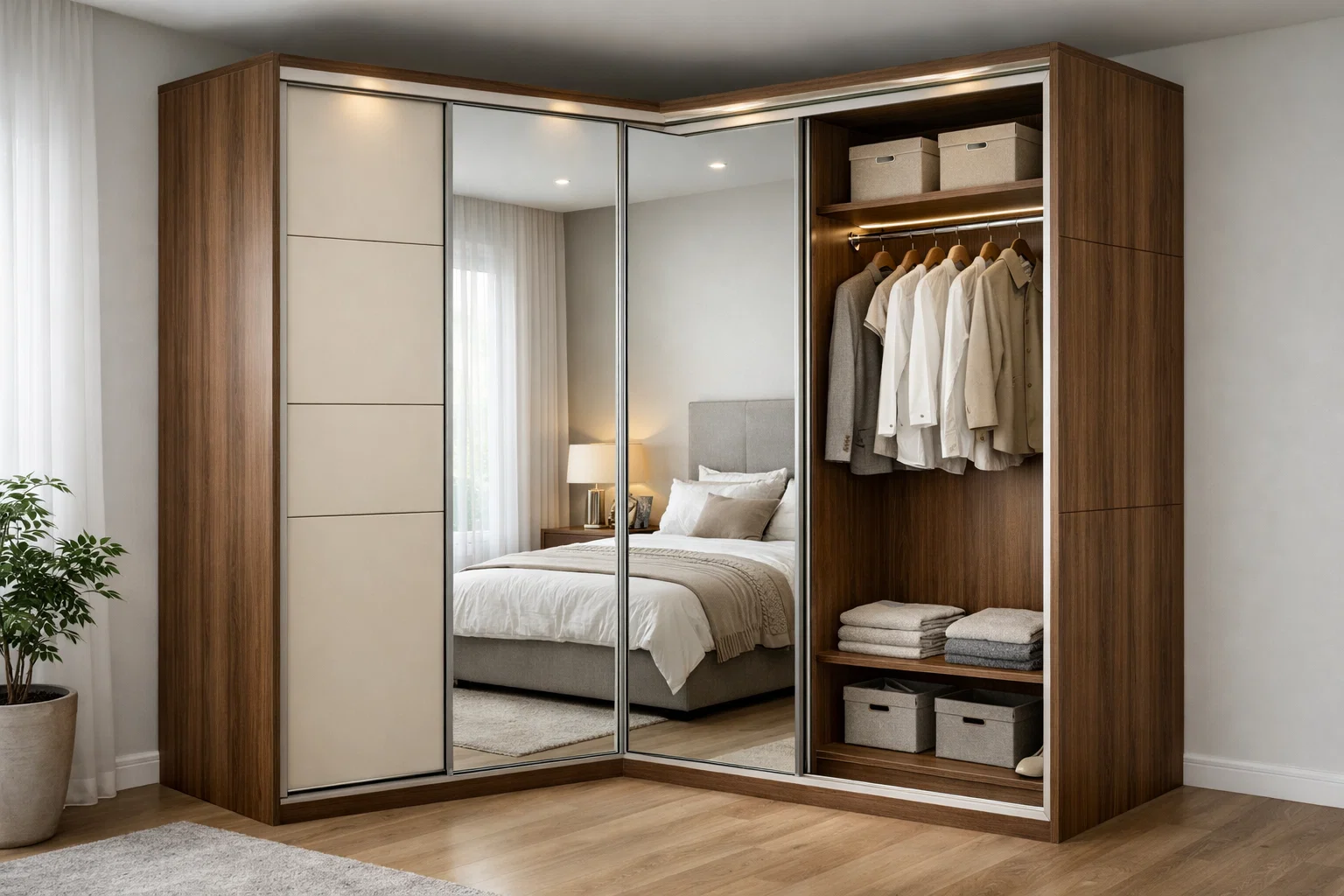 Угловой шкаф-купе на заказ в Бресте